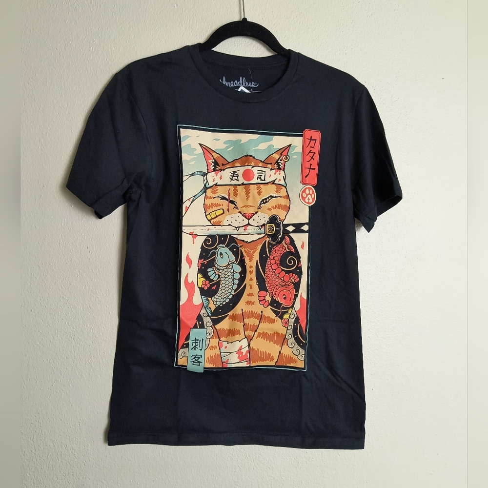 Threadless Size S Black Cat Graphic Tee